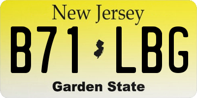 NJ license plate B71LBG