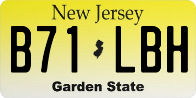 NJ license plate B71LBH