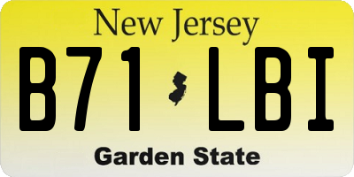 NJ license plate B71LBI
