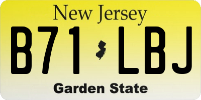 NJ license plate B71LBJ