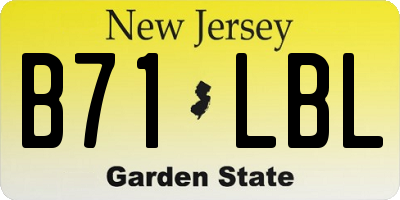 NJ license plate B71LBL