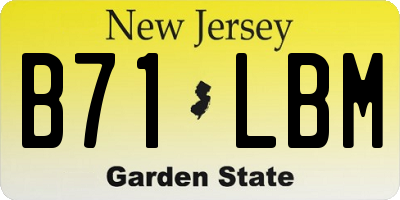 NJ license plate B71LBM