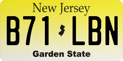 NJ license plate B71LBN