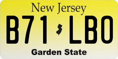 NJ license plate B71LBO