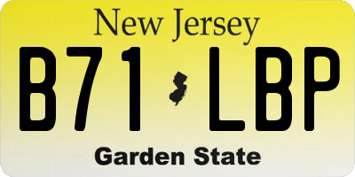 NJ license plate B71LBP