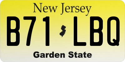 NJ license plate B71LBQ