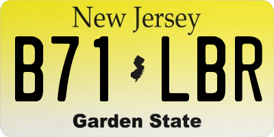 NJ license plate B71LBR