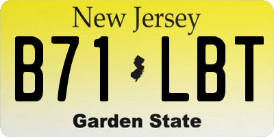 NJ license plate B71LBT
