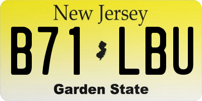 NJ license plate B71LBU