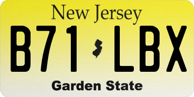 NJ license plate B71LBX