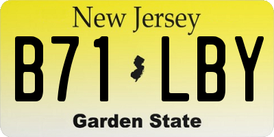 NJ license plate B71LBY