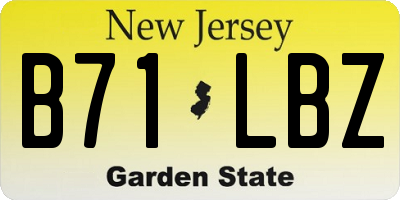 NJ license plate B71LBZ