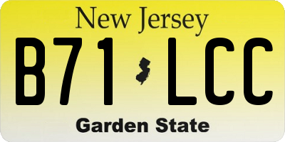 NJ license plate B71LCC