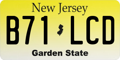 NJ license plate B71LCD