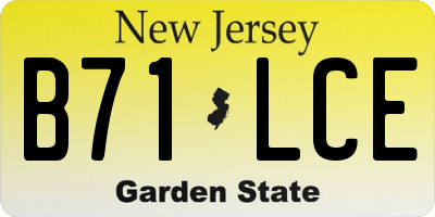NJ license plate B71LCE