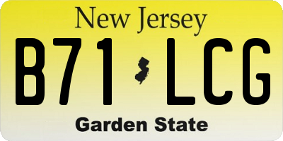 NJ license plate B71LCG