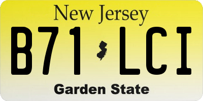 NJ license plate B71LCI