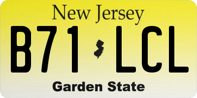 NJ license plate B71LCL