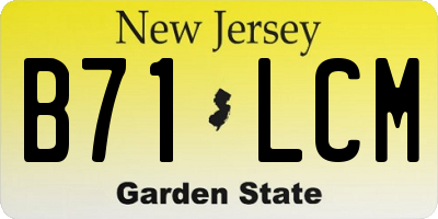NJ license plate B71LCM