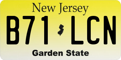 NJ license plate B71LCN