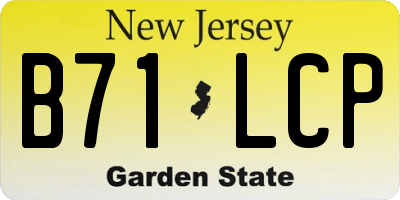 NJ license plate B71LCP