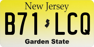 NJ license plate B71LCQ