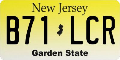 NJ license plate B71LCR