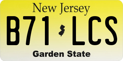 NJ license plate B71LCS