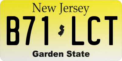NJ license plate B71LCT