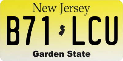 NJ license plate B71LCU
