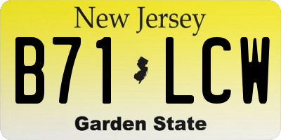 NJ license plate B71LCW