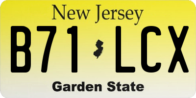 NJ license plate B71LCX