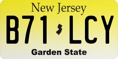 NJ license plate B71LCY
