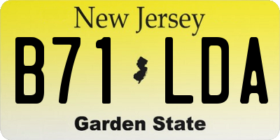 NJ license plate B71LDA