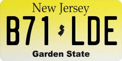 NJ license plate B71LDE