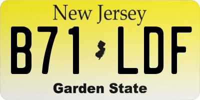 NJ license plate B71LDF