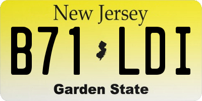 NJ license plate B71LDI