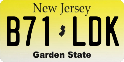 NJ license plate B71LDK