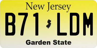 NJ license plate B71LDM