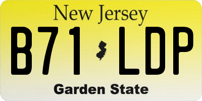 NJ license plate B71LDP