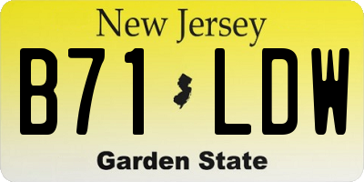 NJ license plate B71LDW