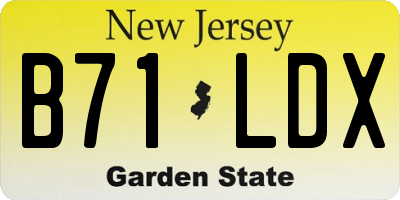 NJ license plate B71LDX