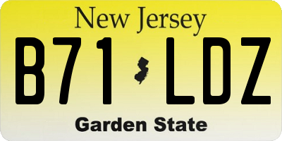 NJ license plate B71LDZ