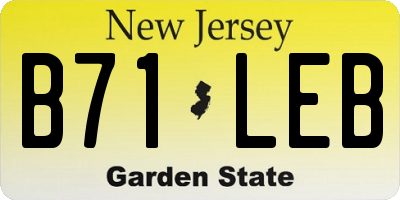 NJ license plate B71LEB