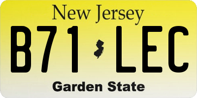 NJ license plate B71LEC