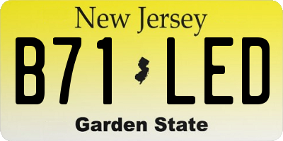 NJ license plate B71LED