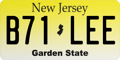NJ license plate B71LEE
