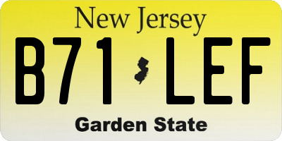NJ license plate B71LEF