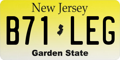 NJ license plate B71LEG
