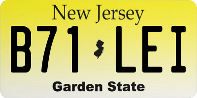 NJ license plate B71LEI